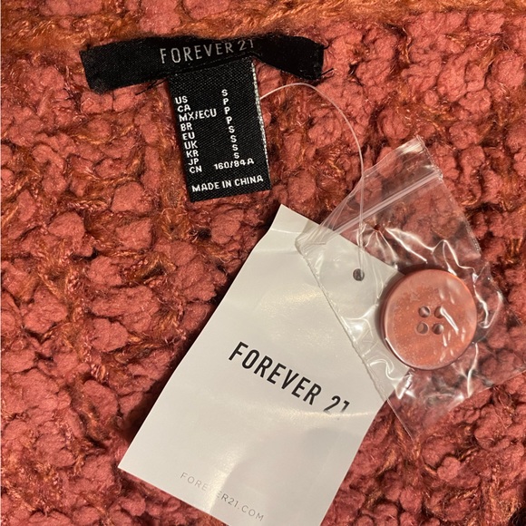 Forever 21 Rose Pink Popcorn Knit Cardigan Sweater - Picture 9 of 10